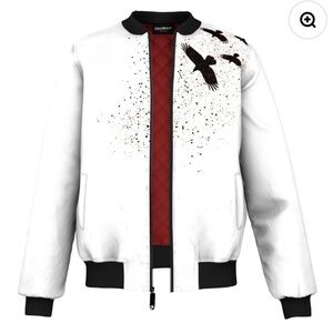 FreshHoods Sky Crow Bomber Jacket Unique Artist Collab, Size Medium